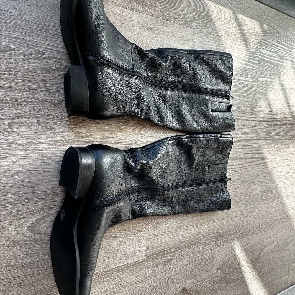Nine West Black Leather Heeled Boots - Picture 2 of 7